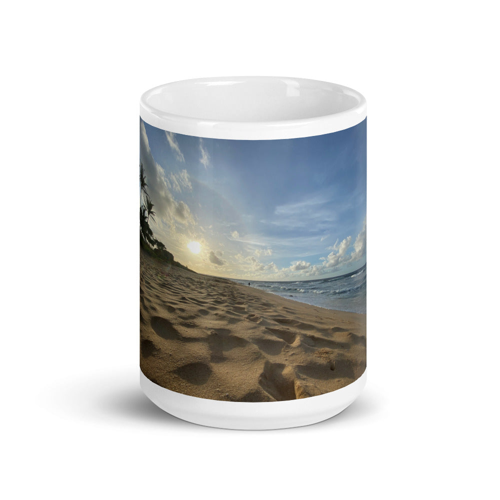 White glossy mug